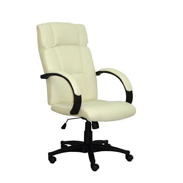 PIQUERAS Y CRESPO Model 97DB - Ergonomisk lederstol med vippemekanisme og højdejusterbar Grädde