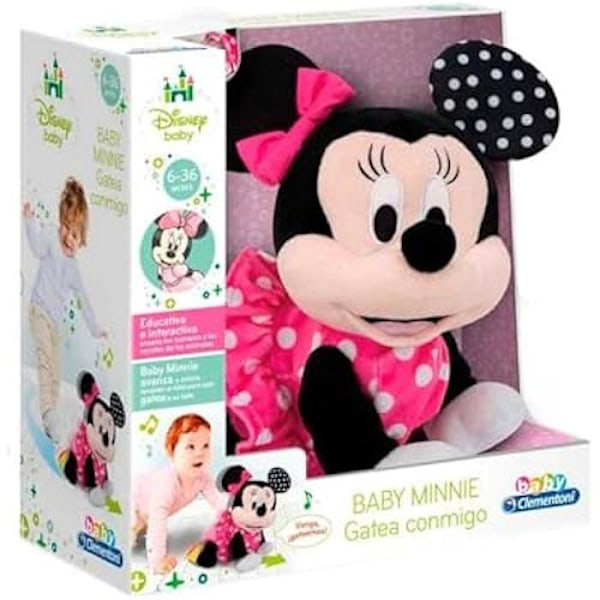 Interaktiv plyschleksak - CLEMENTONI - Baby Minnie - Hjälper till med de första stegen - Lär ut siffror - Säker design Flerfärgad