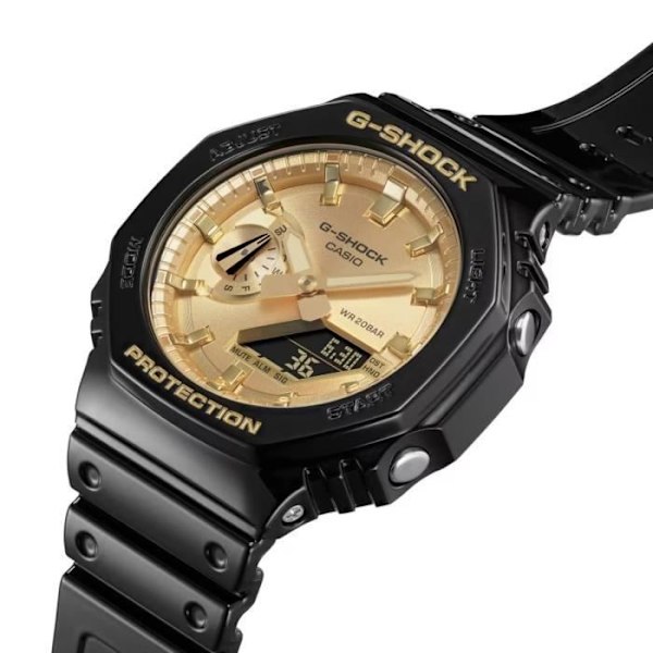 Casio Ur - Mænd - GA-2100GB-1AER - Sort - Quartz - Vandtæt 20 Atm - Dobbelt display - Plastik Svart