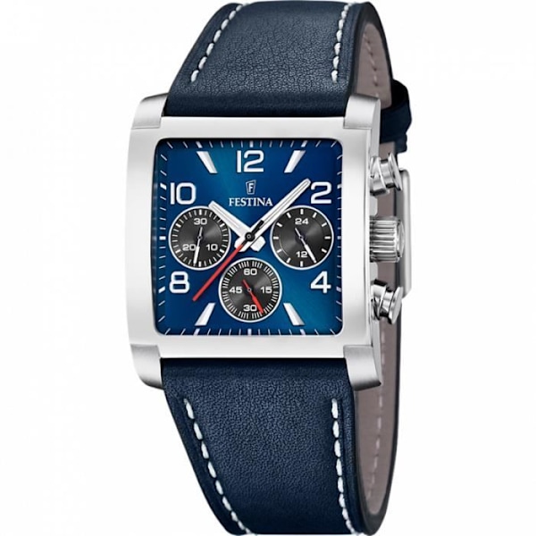 Ur - FESTINA - F20653/1 - Chronograf - Blå Læder - Vandtæthed 5 ATM Blå