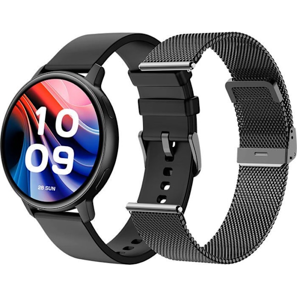 SPC SMARTEE DUO CLASSIC - Sort smartwatch med udskiftelig rem, AMOLED 1,43", Bluetooth-opkald, 8J batteri, IP68