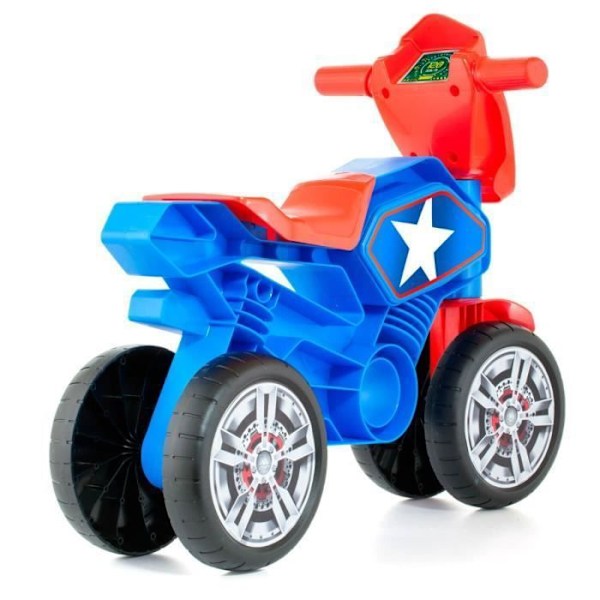 Baby Motorcykel Walker - MOLTO - My 1st Molto Cross Star - 2 hjul - Blå - Med pedaler Blått och rött