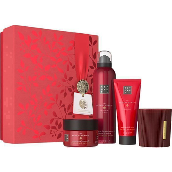Presentask - RITUALS - Ayurveda Ritualet - Kroppskräm 100 ml - Ljus 140 gr - Skrubb 125 gr Röd