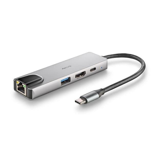 NGS Wonderdock Supra : Ultralet multi-port USB-C adapter, USB 3.0, RJ45, USB-C PD, HDMI, Plug & Play
