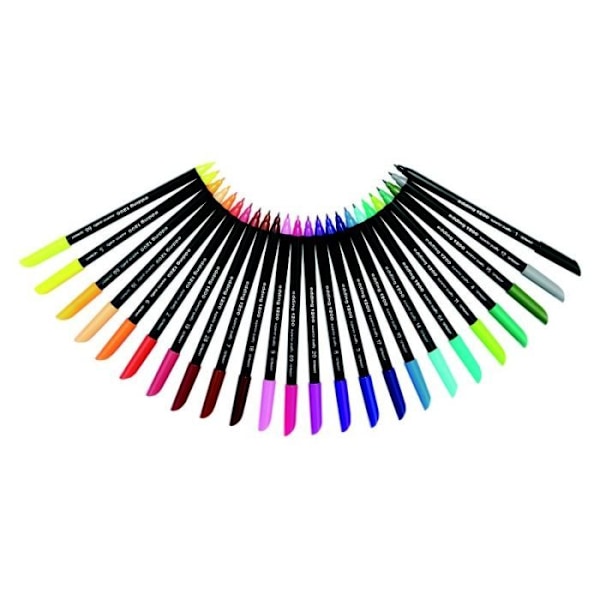 Farvepenne - Edding - E-1200 - Pakke med 10 - Spids konisk 0,5 til 1 mm - Farver Sort og Multi