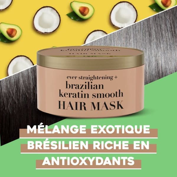 Ogx Glat hårmaske med keratin 60 sekunder 300 ml N/A