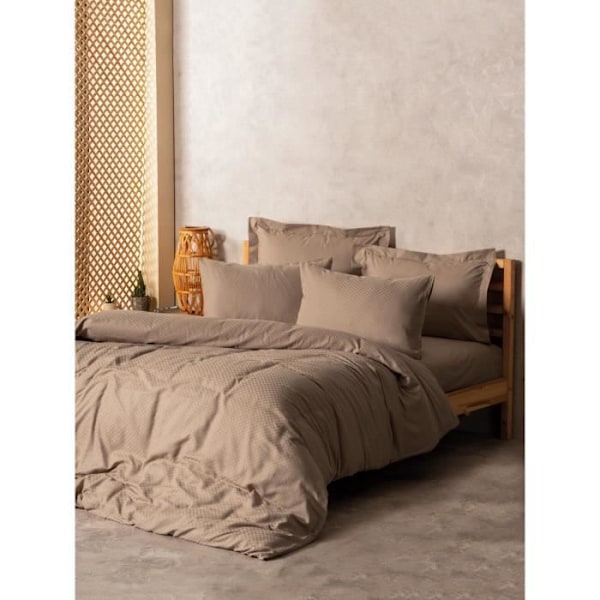 Sengetøj - 1 dynebetræk 220 x 240 cm + 2 pudebetræk 60 x 60 cm - 100% forstærket bomuld - Vison Mink