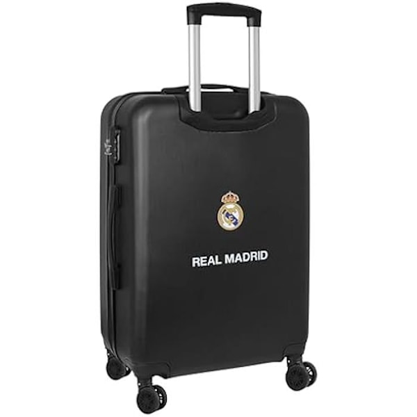 Real Madrid 2:a TEAM 23/24 kabinvagn 24 tum, resväska med hjul, säkerhetshänglås, lätt resväska, 40 x 26 x 63