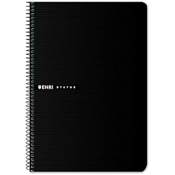 Cahier A4 - ENRI - Tila - 100 Sivua - Musta - 5 Yksikköä Svart