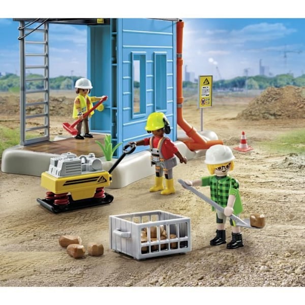 PLAYMOBIL - 71650 - Työntekijät ja rakennustyömaa Flerfärgad