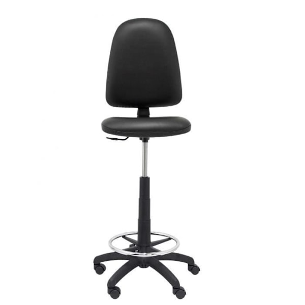 Ergonomisk taburet Ayna i sort kunstlæder - PIQUERAS Y CRESPO - Højdejusterbar - Fodstøtte Svart