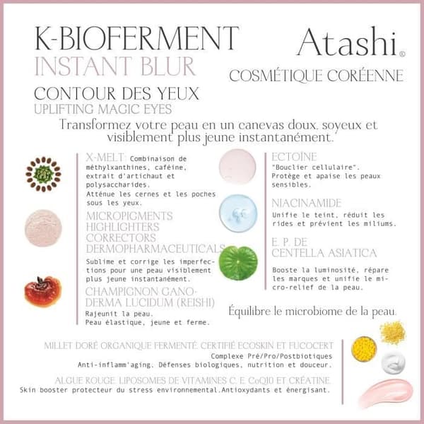 Atashi K-Bioferment Instant Blur Silmänympärysiho Uplifting Magic Eyes 15 ml