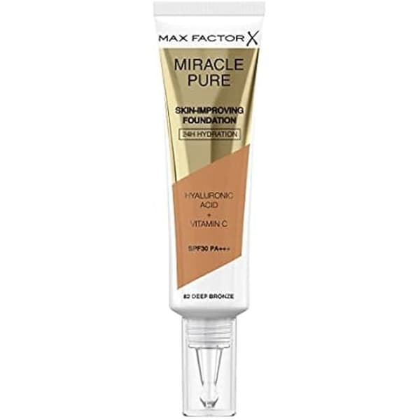 Foundation - MAX FACTOR - MIRACLE PURE FOUNDATION - 82 Deep Bronze - 30ml - Alle hudtyper dyb bronze