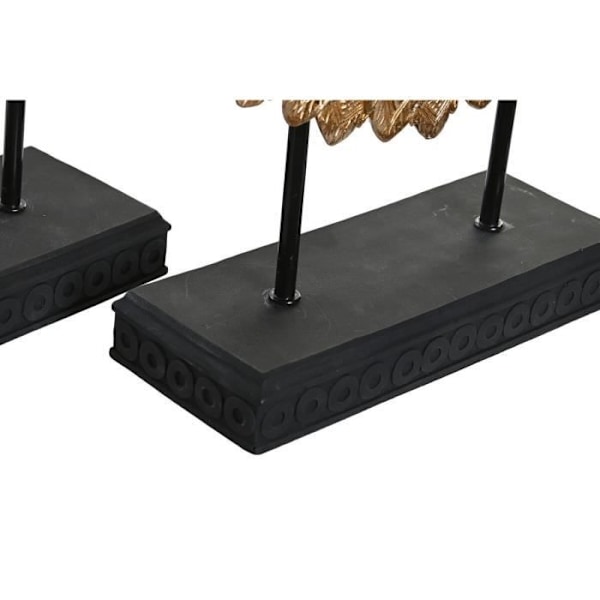 dekorativ statyett 25 x 8 x 34 cm svart guld moderna cirklar (2 enheter)
