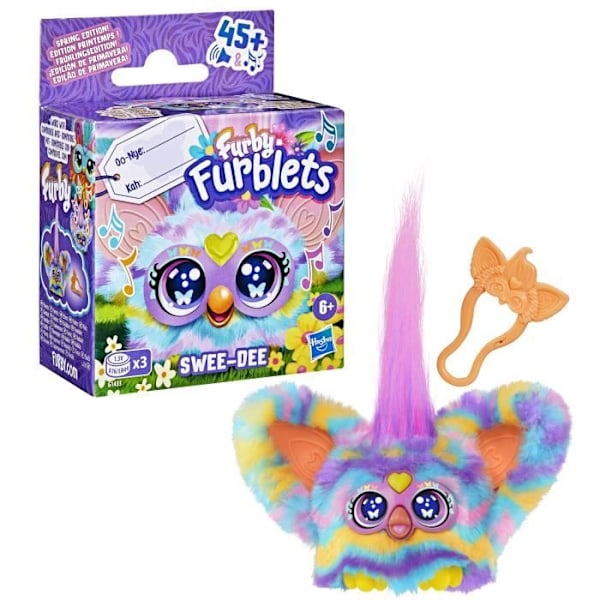 Furby Furblets Swee-Dee, Mini elektronisk bamse til piger og drenge, over 45 lyde, fra 6 år, serie 4, Hasbro Flerfärgad