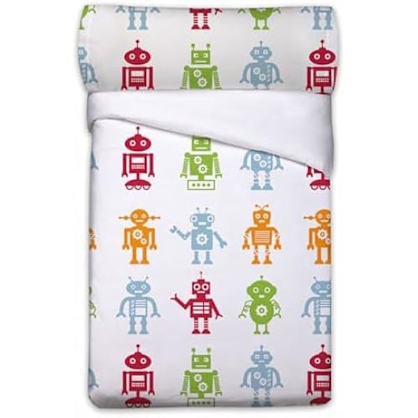 Vuodevaatteet setti - Pierre Cardin - Robotit - 3 kpl - Valkoinen - Synteettinen
