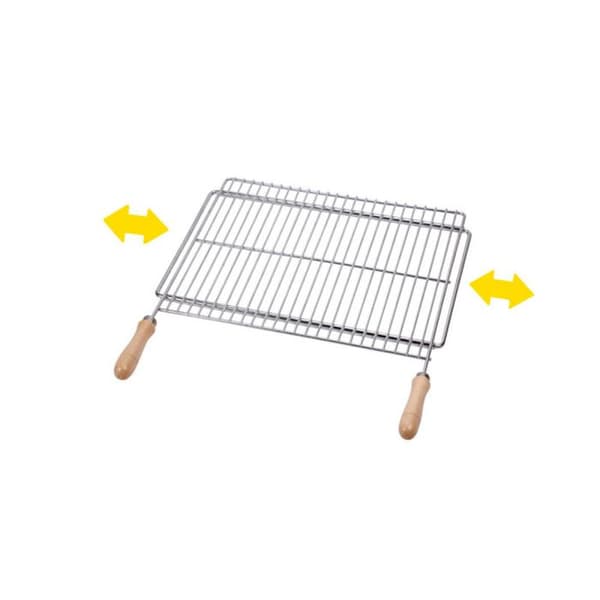 Grillgrill - PAPILLON - Parrilla Barbacoa utdragbar - Rektangulär - Metall - Grå Grå