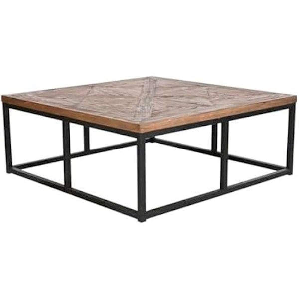 Sohvapöytä - HOME ESPRIT - Monivärinen - 120 x 120 cm - Puu ja metalli - Nykyaikainen muotoilu Flerfärgad