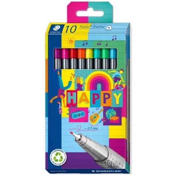 Fineliner triplus HAPPY, kotelo 10
