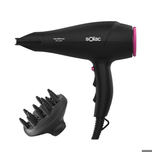 Hårtørre - Onique - SH7083 - 2200W - 2 hastigheder - 3 temperaturer Sort, Pink