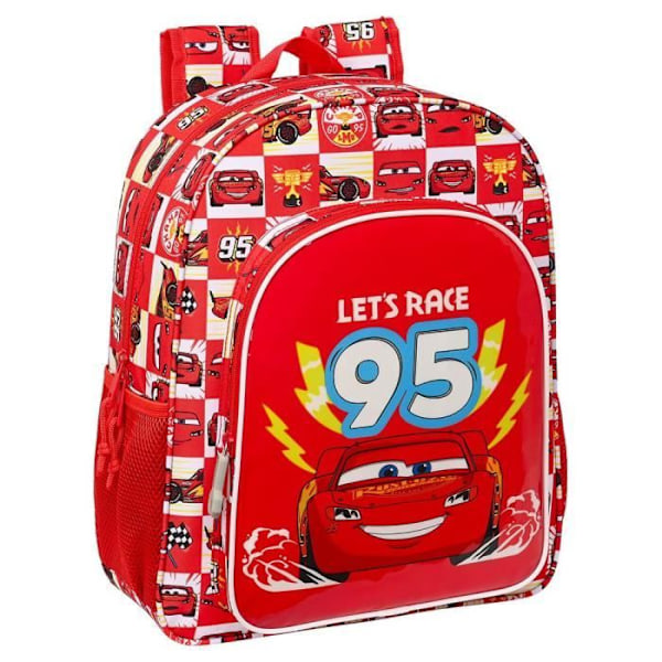 Koulureppu - SAFTA - CARS 'LETS RACE' - Punainen - Ergonominen - Kärryyn mukautuva Röd