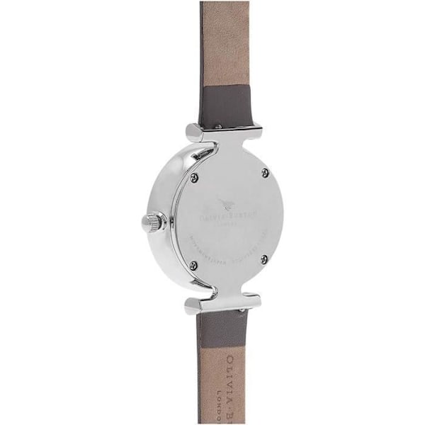 Kello - Olivia Burton - OB16AM144 - Valkoinen Taulu - Aidosta Nahkaa Ranneke - Kvartsikello 30mm Hvid, Sølv