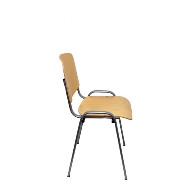 Piqueras y Crespo Modelo Golosalvo - Paket med 4 sillas säker ergonomisk, stapelbar, mångsidig och strukturerad i grå färg -