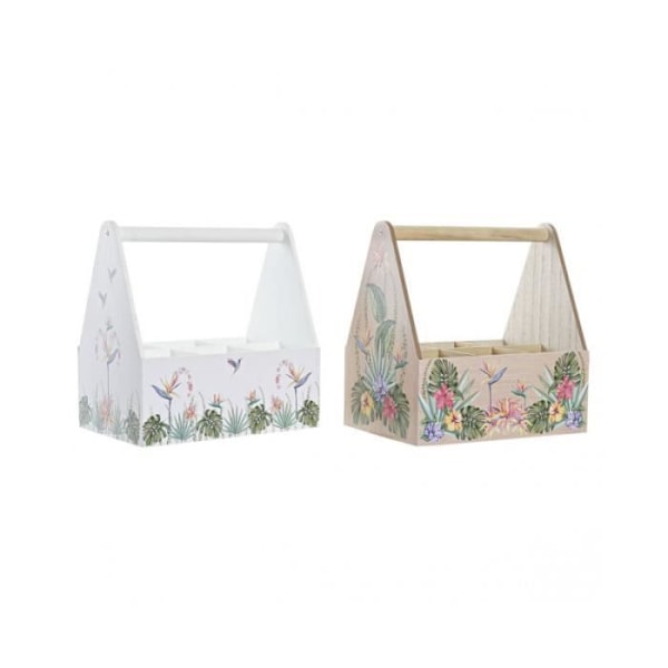 Flaskestativ DKD Home Decor MDF Multicolor (24 x 16,5 x 25 cm) (2 enheder)