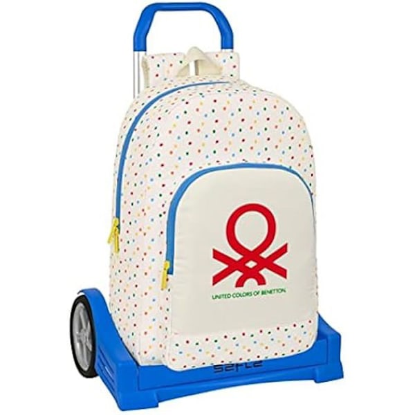 Benetton Topitos skolryggsäck med Evolution vagn - Benvit - SAFTA Äggskal