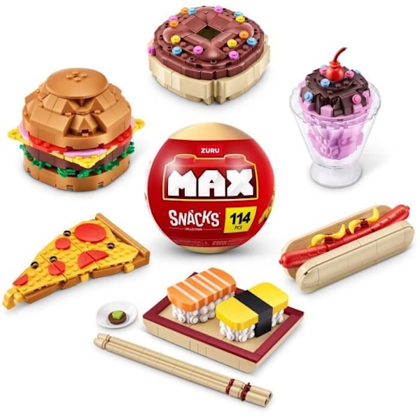 Bygge sæt - ZURU - Snack - 200 dele max - 6 snacks - Burger, is eller sushi Flerfärgad