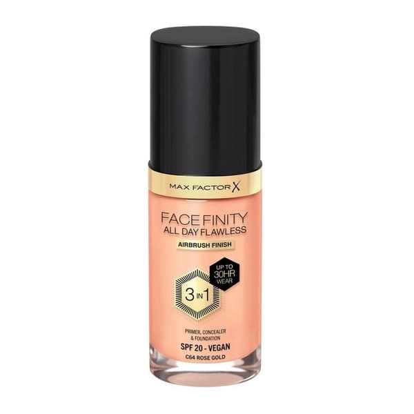 Flydende Makeup - MAX FACTOR - Facefinity All Day Flawless - C64 Rose Gold - 30ml - 3-i-1 Roséguld