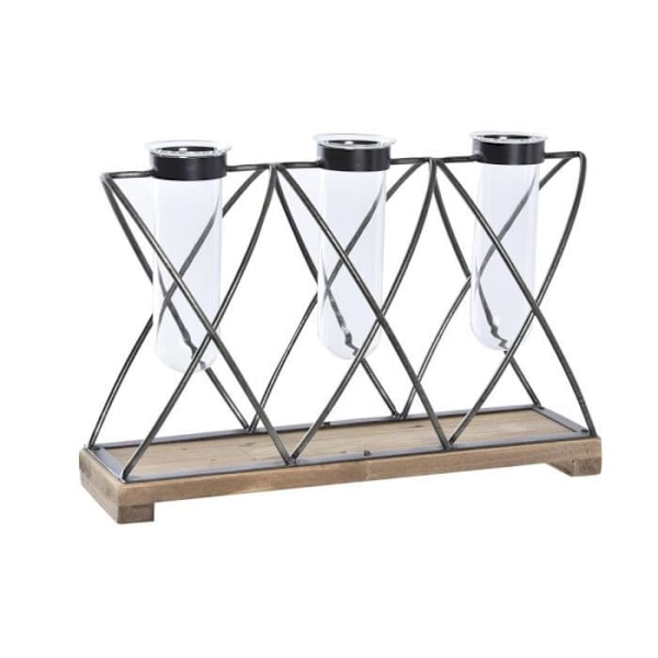 vas brun, svart, transparent stugdesign 23,5 cm