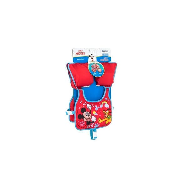 Simväst - Bestway - Mickey 9101C - Barn 3-6 år - PVC - 56 cm Röd