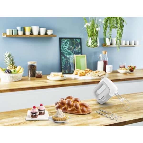 Moulinex PREP MIX 450W mixer 5 hastigheder 2 piske 2 kroge HM450B10 Peppar