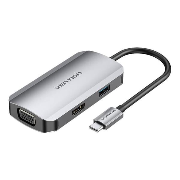 USB-C-latausasema - VENTION - TOAHB - HDMI, VGA, USB 3.0 - Power Delivery - 0,15 m Harmaa