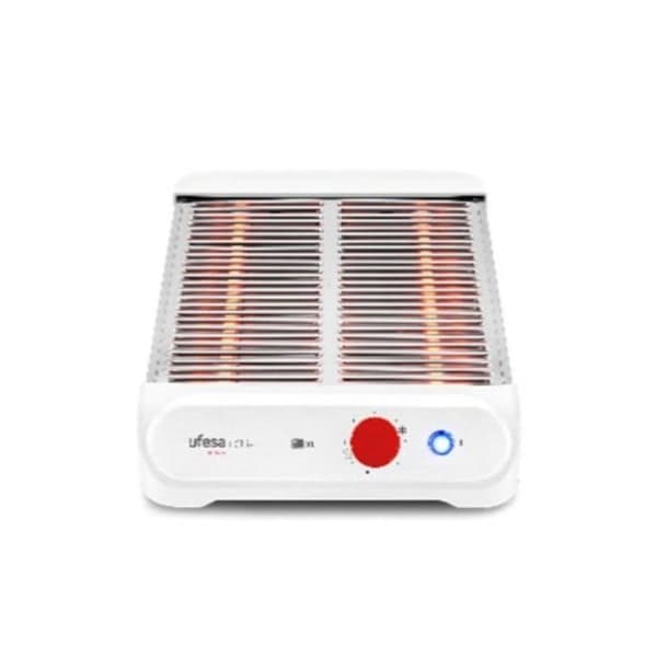 Flad brødrister 900W XL overflade rustfrit stål 3 quartz modstande hvid