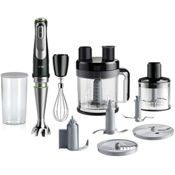 Mikser til puré - BRAUN - MultiQuick 9 MQ 9195XLI - 2 l - 1200 W - Sort Rustfrit stål Svart