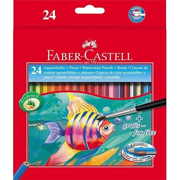 Akvarell färgpenna - FABER-CASTELL - C/ 24 - Sortiment - Opak Sortiment