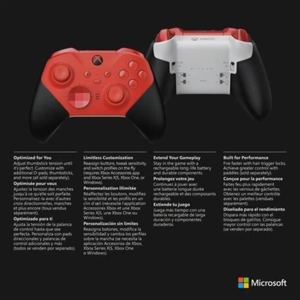 Langaton Xbox-ohjain - Elite Series 2 Core - punainen röd svart