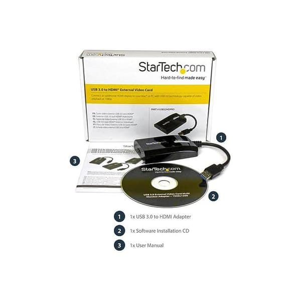 StarTech.com USB 3.0 til HDMI videoadapter til Mac/PC - Ekstern grafikkort certificeret DisplayLink - 1080p (USB32HDPRO)