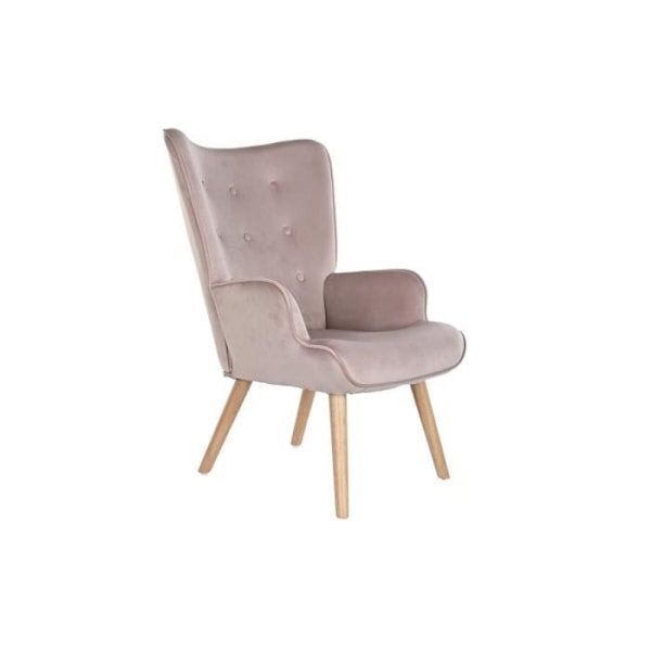 rosa fåtölj trä polyester (67 x 69 x 96 cm)