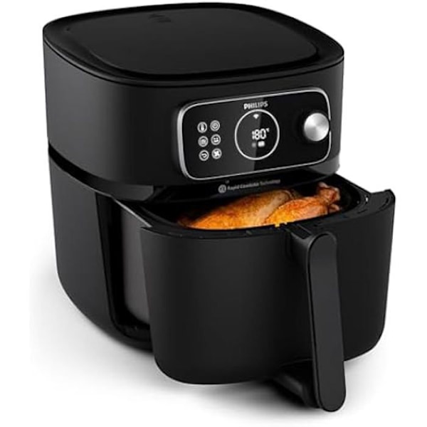 Friteuse - PHILIPS - Airfryer Combi 7000 Series XXL - 8,3 L - 22 in 1 - WiFi-yhteys Svart kropp/svart handtag