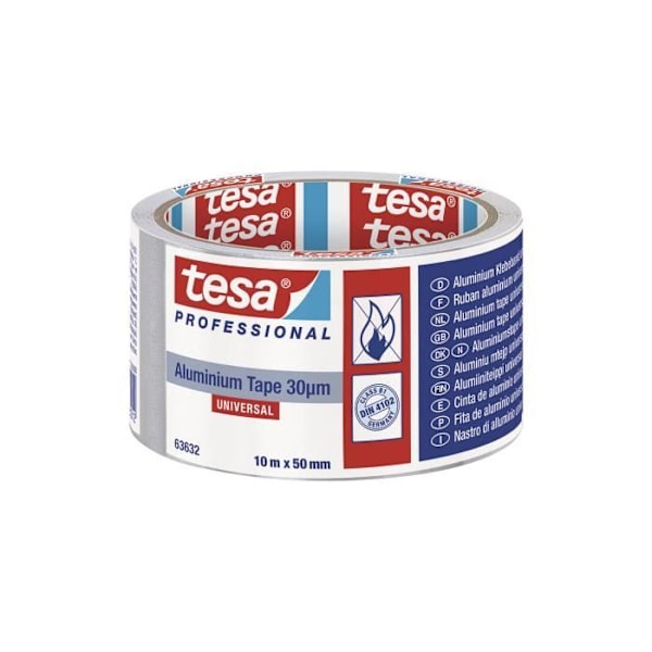 Aluminiumtejp - GENERISK - Tesa Universal Aluminiumtejp 30 mikron 10m X 50mm med skydd
