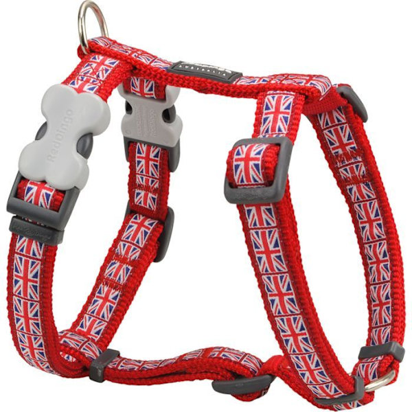Harnes - Union Jack - 30 til 42 cm - Rød - Mellem størrelse - Til hund Union Jack