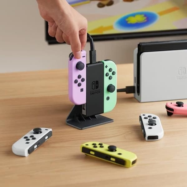 Latausasema Joy-Con- ja NES-ohjaimille • Nintendo Switch -lisävaruste Sort