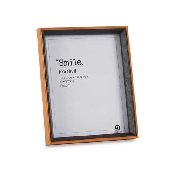 Billedramme - Sort glas - Brun træ - MDF - 6 enheder Sort, brun