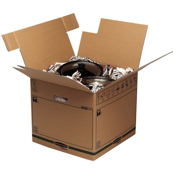 Flyttlåda - Fellowes - R-Kive Transit Grande - Paket om 5 - Kartong - Flytt
