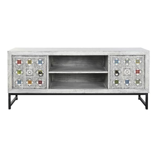 Intialaistyylinen keraaminen TV-kaappi, mango 130 cm
