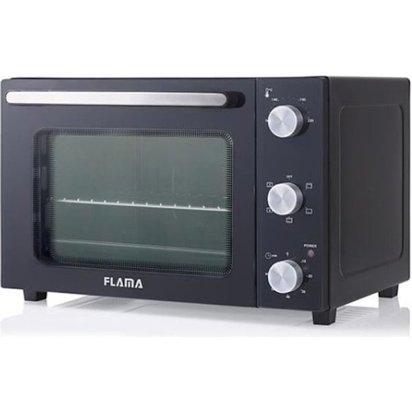 Miniuuni sähkögrillillä - FLAMA - Musta 1528FL - 1500W - 28L - Ajastin 60 min musta