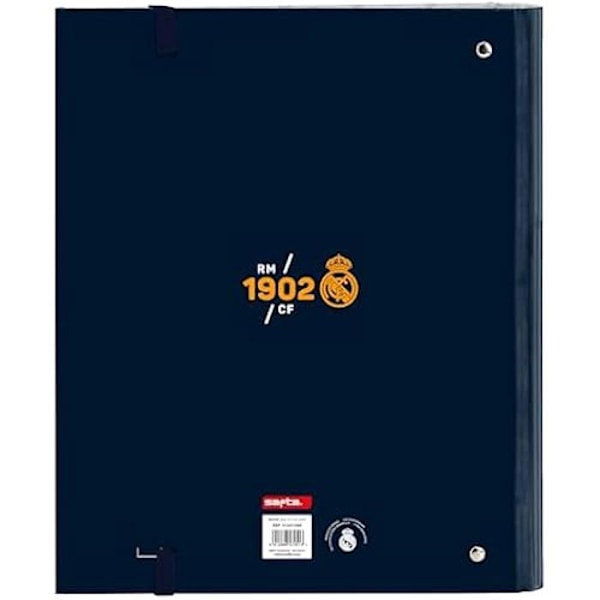 Ringbind - SAFTA - Real Madrid 2. hold 24/25 - 4 ringe á 35 cm - 100 A4 ark - Hårdt omslag Marine blå